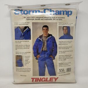 VINTAGE TINGLEY S66211.2X STORM BLUE 2XL 2PC RAIN SUIT STORM CHAMP QUANTITY 1